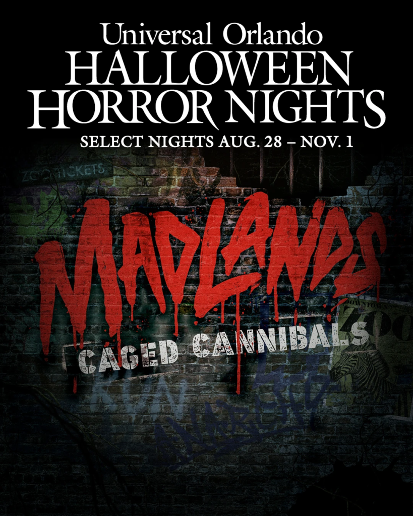 Madlands: Caged Cannibals, casa embrujada de Halloween Horror Nights 2026