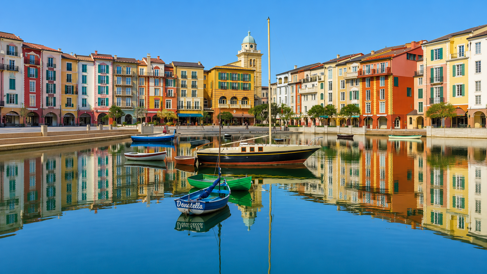 Loews Portofino Bay Hotel y su taxi acuático, transporte Universal Orlando